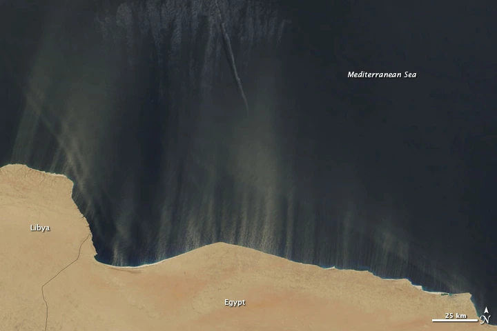 Terra MODIS true-color observation of Saharan dust over the Mediterranean Sea